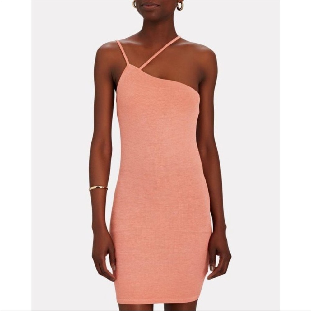 Revolve Enza Costa Asymmetrical Ribbed Mini Dress